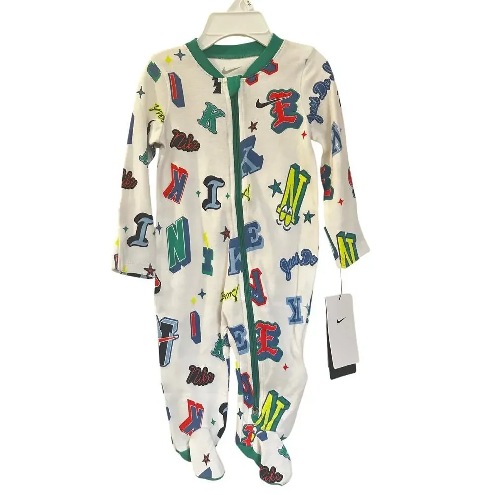 NEW Nike Primary Play Footed Sleep & Play One Piece Pajamas sz 6m